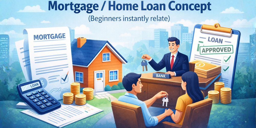 mortgage home loan concept illustration